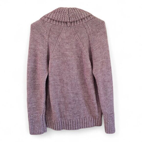 LOFT Large Womens Heather Purple Alpaca Blend Shawl Collar Sweater - Picture 2 of 5